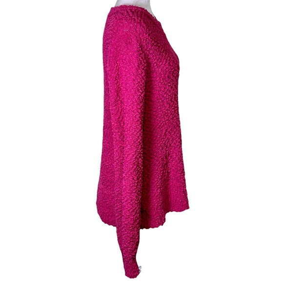 Zenana Women’s Hot Pink Popcorn Textured Sweater Cozy Soft Minimalist Dopamine S - Picture 4 of 9